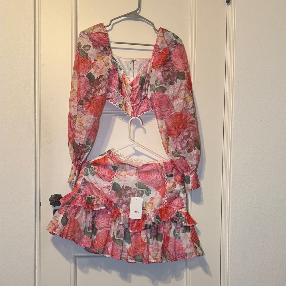 L'ATISTE Pink Floral Two-Piece Set